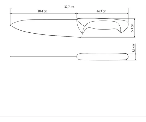 Faca Chef Inox Com Cabo Branco 8 Master 24620/088 Tramontina - Lz  Utensilios Para Cozinha