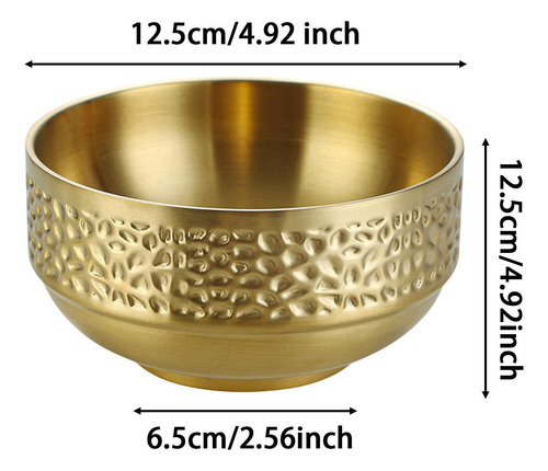 Cuenco Dorado De Estilo Coreano Para Ensalada, Cuenco Medio