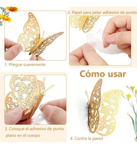 72 Peças De Decoração De Parede Borboleta Removível 3d Hollo