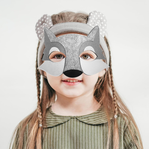 1 Uds. Máscara De Lobo Gery De Fieltro: Máscara De Lobo Másc
