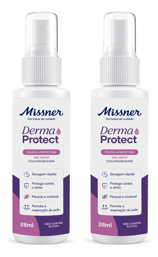 Kit 2 Película Protetora Derma Protect 28ml S/ Ardor Missner