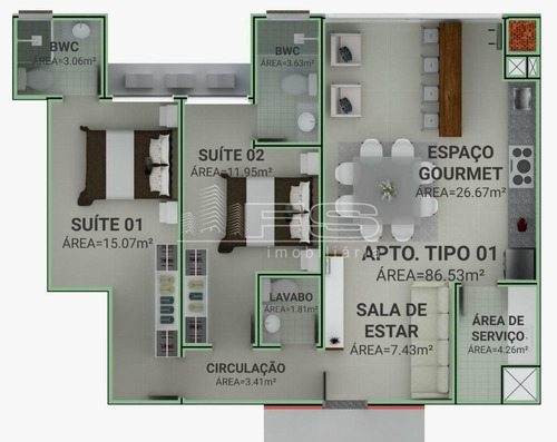 Imagem 3 de 15 de Vyllar Beach - 2 Suites Pereque Porto Belo - 3115