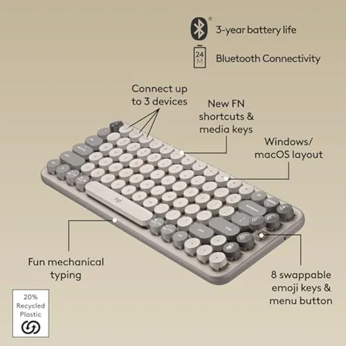 Teclado Inalámbrico Mecánico Logitech Pop Keys