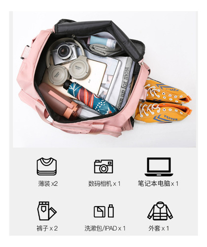 Mochila Bolsa T-80 Academia Natação Camping Feminina - Cinza