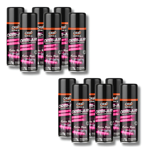 Kit 12 Limpa Ar Condicionado Automotivo Orbi Air Fragrância
