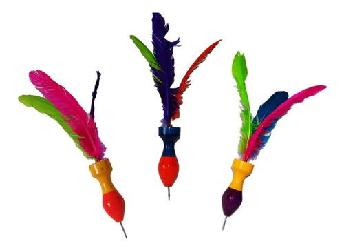 3 Dardos Para Globos De Fiesta Con Plumas De Ave