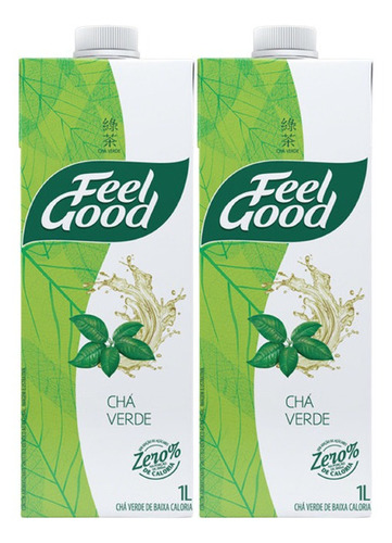 Kit 2 Chá Verde Feel Good Zero Açúcar 1l 1000ml