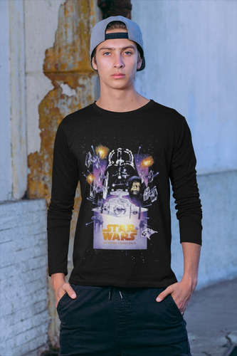 Polera Larga Star Wars Vintage Poster Darth Vader Estampado