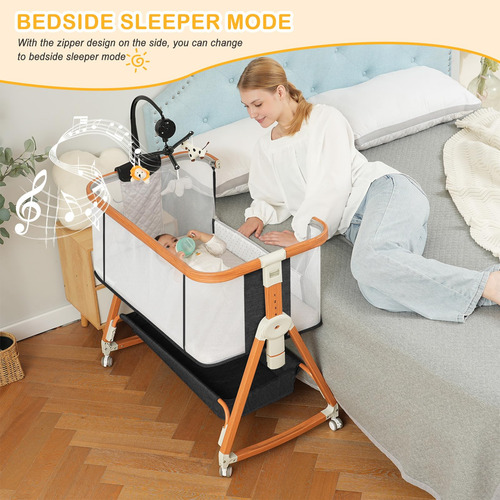 Mesita De Cama 3 En 1 Bassinet Blbblbgdd Con Juguete Musical