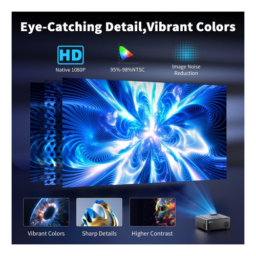 Proyector Con Wifi Y Bluetooth, Proyector Nativo De 1080p De