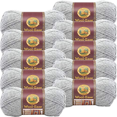 Lana Lion Brand Wool Ease, Paquete De 10 Color Gris