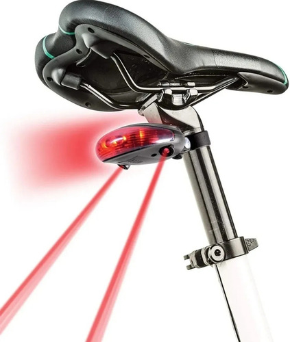 Imagen 4 de 4 de Luz Bicicleta Trasera 2 Laser 5led Y 7 Funciones