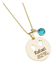 Comprar Cadena Cadenita Dije Personalizado Hijo Nacimiento Piedra