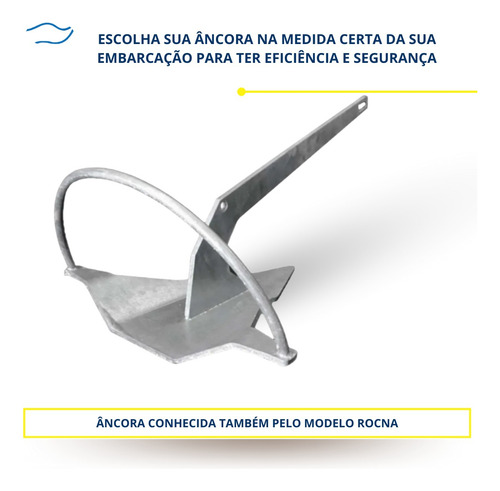 Âncora Galvanizada Alfa 7 Kg P/ Barcos E Jet Ski Resistente