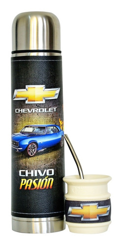 Imagen 1 de 1 de Termo Y Mate Y Termo Acero  1 Litro Plástico Chevrolet