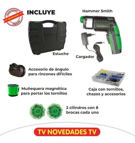Taladro Destornillador Eléctrico E Inalámbrico Hammersmith Color Negro 100V 240V 6V
