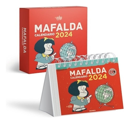 Caja Calendario 2024 Mafalda - Quino - Granica - Rojo