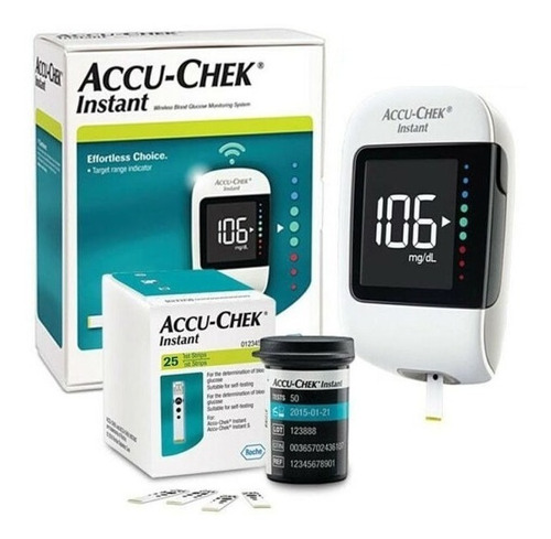 Pack Glucometro Accu-chek® Instant + 25 Tiras + 25 Lancetas