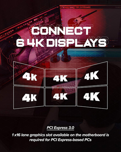 Visiontek Radeon Gb Gddr5 6 4k Monitor Graphics Tarjeta, 6 M