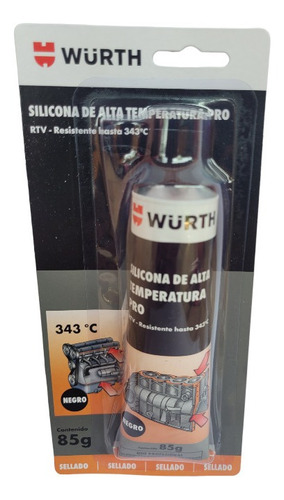 Silicona Wurth Negra De Alta Temperatura Pro 85 Gr//ferreup