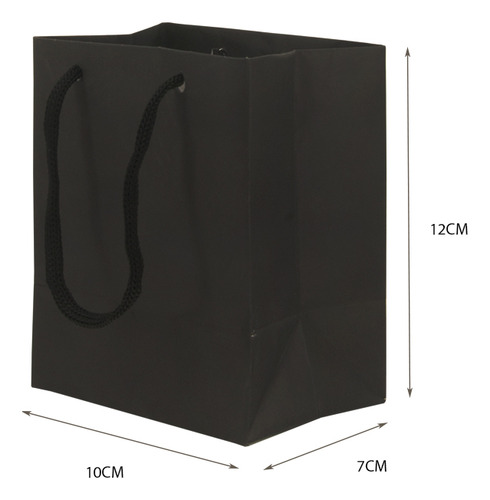 Sacola Preta Pp 12x10x7 - 50 Unidades Preto