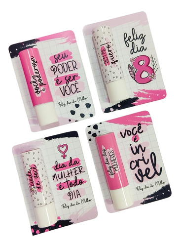 18 Card Com Manteiga De Cacau- Lembrancinha Dia Das Mulheres