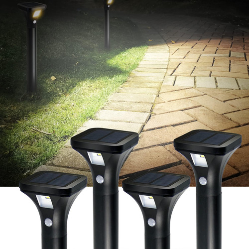 Luces Led Con Sensor De Movimiento Solar, Funciona Con Pilas