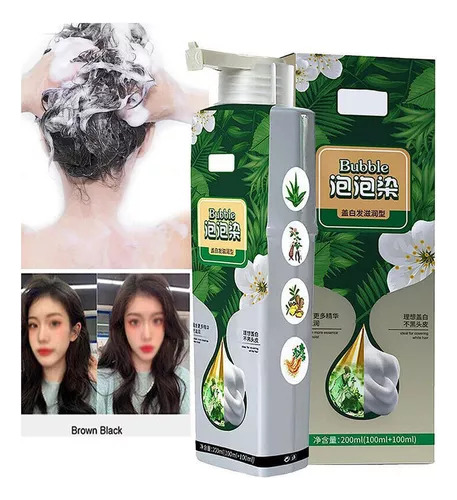 Tinte Para El Cabello Natural Con Burbujas Vegetales En Bols