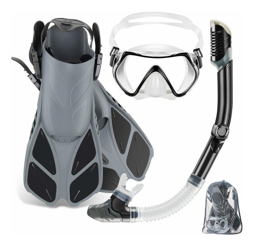 Zeeporte Mask Fin Snorkel Set With Adult Snorkeling Gear, Pa