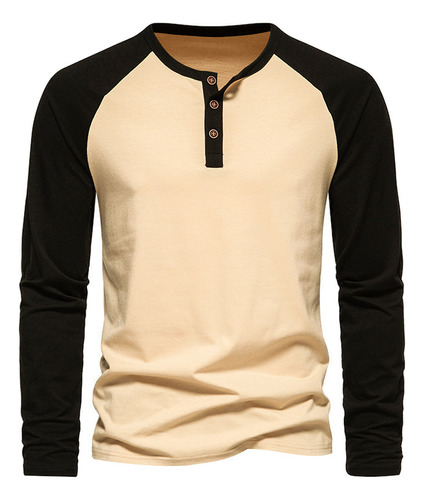 Playera Tipo Body Henley Top Con Tres Botones Y Bloques De