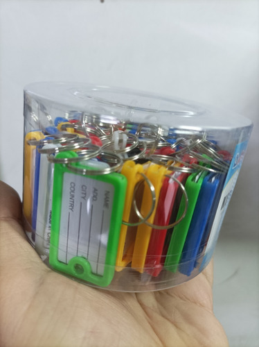 Pack 36 Llaveros Etiqueta Identificador Color Mixtos Cuadrad