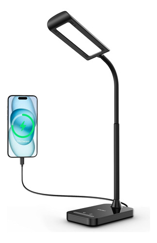 Lámpara De Escritorio Led Con Puerto De Carga Usb, 5 Modos