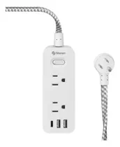 Comprar Tira Multicontactos De 6 Salidas Steren Con Usb Y Usb C Color Blanco