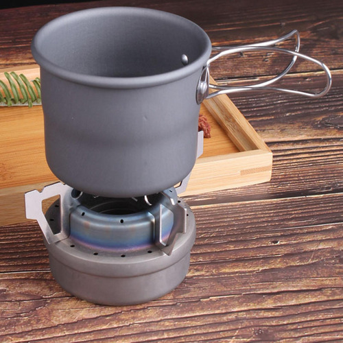 Soporte De Estufa De Alcohol De Titanio Mini Portátil Para