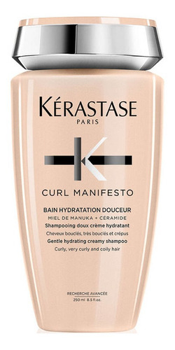 Imagen 1 de 3 de Shampoo Kérastase Curl manifesto Bain hydratation douceur Miel de Manuka y Ceramida en botella de 250mL de 250g por 1 unidad de 250g
