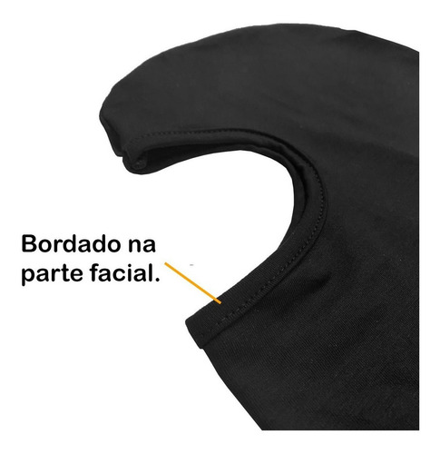 Imagem 2 de 3 de Touca Ninja Preta Balaclava Motoqueiro Militar Tatica Frio