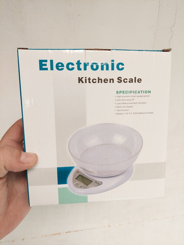 Pesa Digital Mini Gramera Recipiente Bowl Cocina 5 Kilos 1gr Blanca 5 Kg