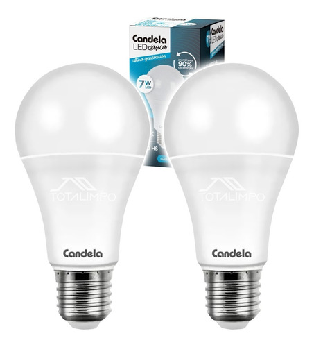 2 Lámparas Led 7w (50w) Luz Fría Candela Clásica 6516 Cuota