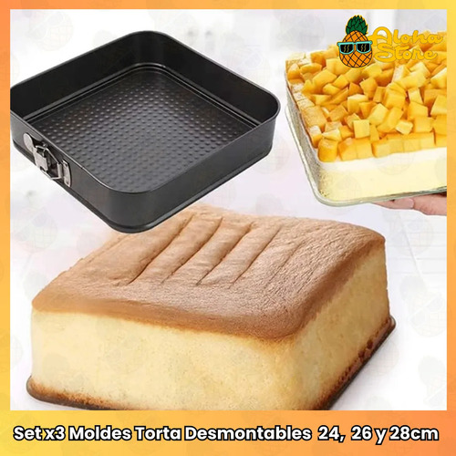 Kit Pasteleria Moldes Desmontables Torta Tarta Brownies