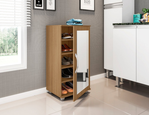 Imagen 2 de 6 de Comoda Zapatera Puerta Espejo Dormitorios Mueble Organizador