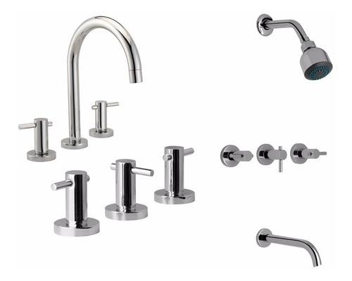 Griferia Baño Lavatorio + Ducha + Bidet Hydros Zen Lever