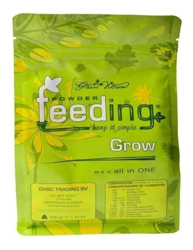 Feeding Grow 500 Gr Green House Powder Sales Hidroponia