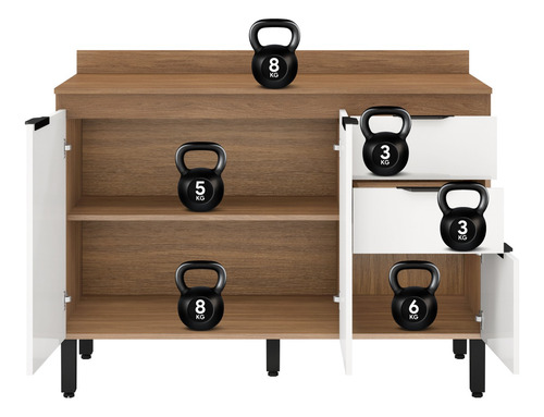 Mueble Bajo Mesada Moderno Importado Firenze Meble Almendra-blanco