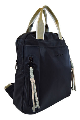Mochila Cecchini Urbana Con Manijas Superiores Combinadas Color Negro 67.c2680.1