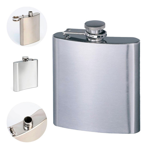 Cantil Inox Frasco 230ml Garrafa Whiskeira Bolso Bar Cor