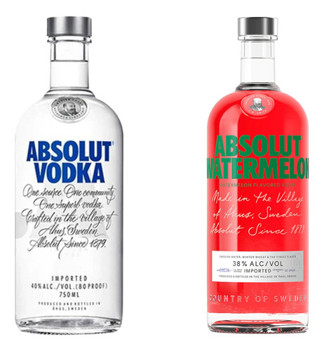 Vodka Absolut Sandia + Absolut Original 750 Ml Duopack