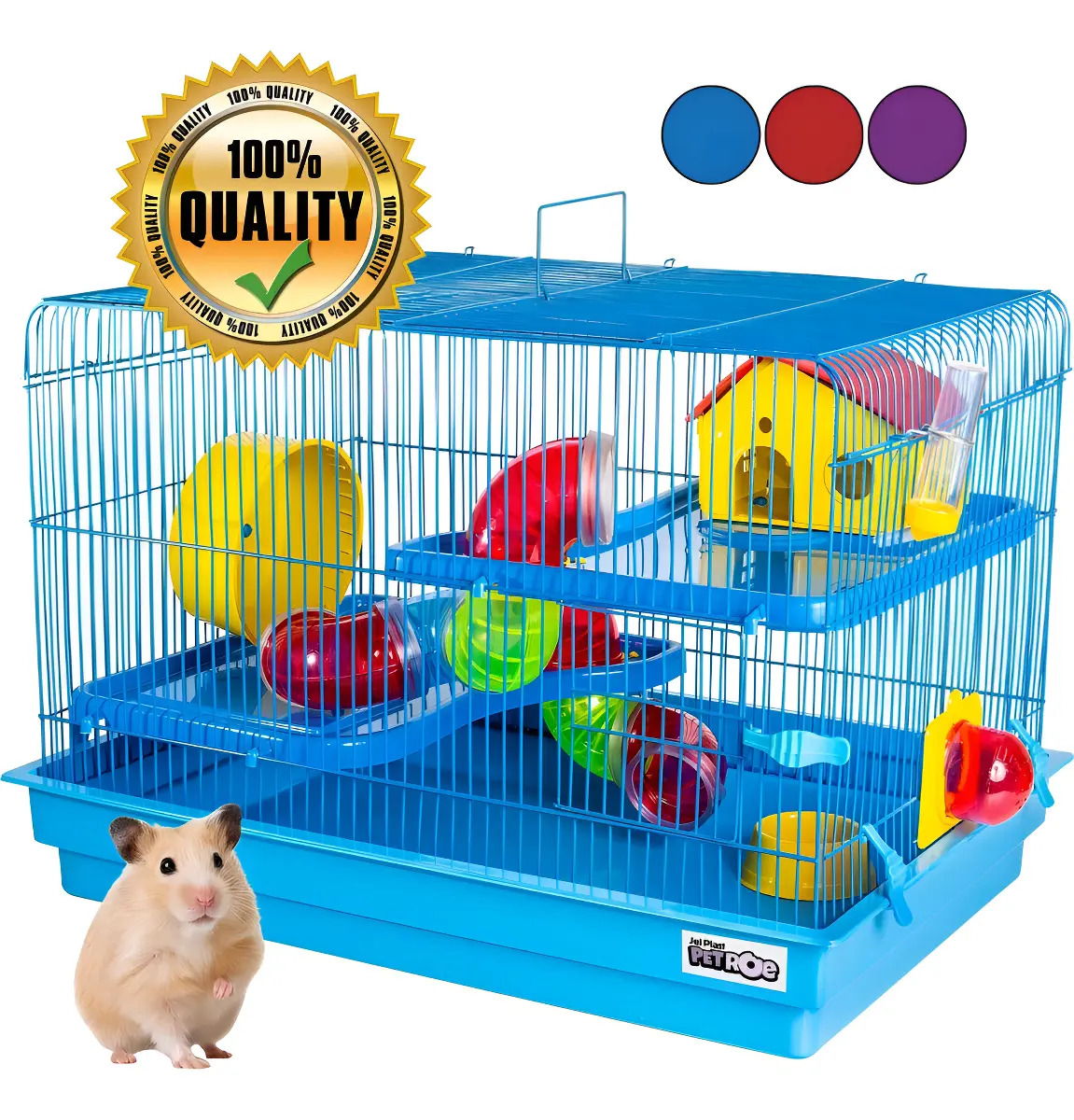 Gaiola casa Para Hamster Big Space Completa 2 Andares Azul