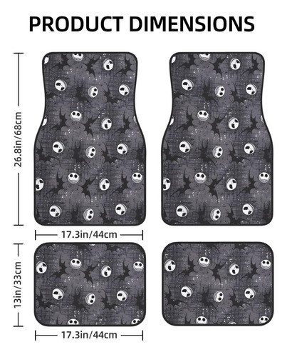 Juego De 4 Alfombrillas De Piso De Gato Con Murciélagos Para