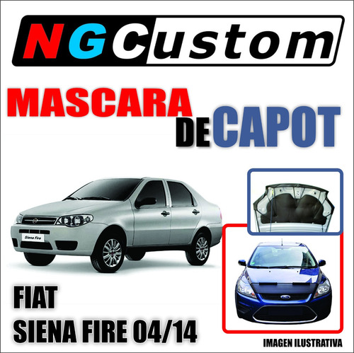 Mascara De Capot Fiat Siena Fire 04/14 En Ecocuero