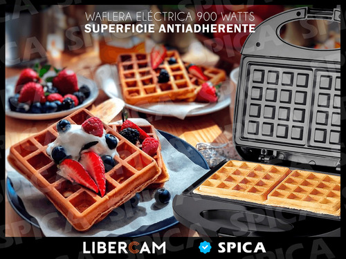 Waflera Electrica Maquina Waffle Spica Sp-1440 Antiadherente Color Blanco